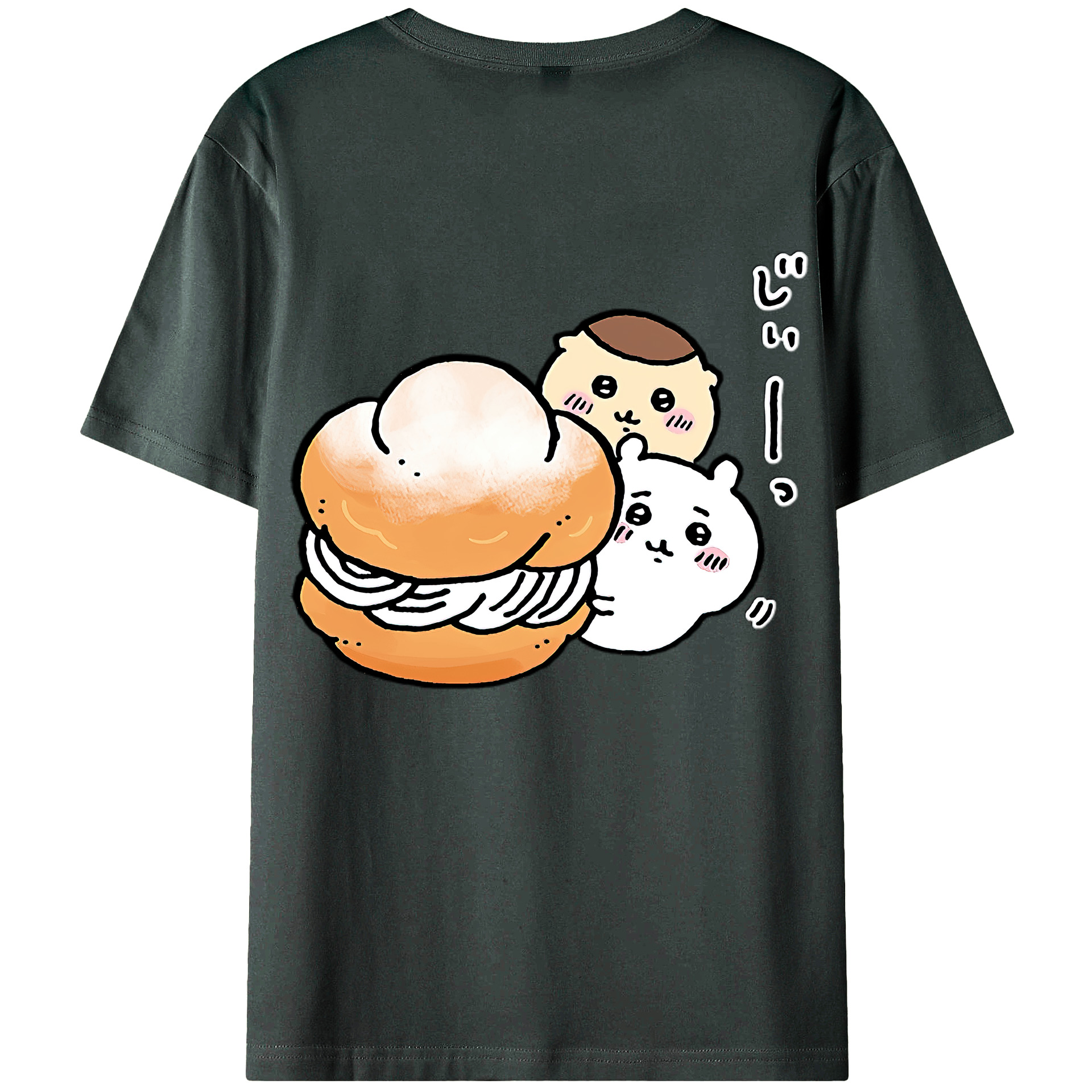（画像用） ちいかわ くりまんじゅう Chii-kawa kuri manjū 綿100％ メンズ半袖Tシャツ（バックプリント） 通気性